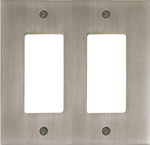 Load image into Gallery viewer, Solid, Forged Satin Nickel Wall Plate, with a subtle brushed finished, Double Rocker Configuration, 5-926RR