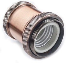 Load image into Gallery viewer, Pendant Light Cord Kit 15'(4.57m) Fexible Twisted Fabric Cord- LA204 PENDANT LIGHT KIT - Brown Twisted Fabric Cord 15' (4.57m), with Rocker Switch & Plug. 2 SOCKET RINGS - Medium Base Socket. -Rocker Switch On/Off . INDOOR USE ONLY - Use for Kitchen, Den, Loft, Cottage, Party Room, Bar, Family Room to decorate any event. MAXIMUM VOLTAGE - Use Max. 60W 120V Bulb (Not Included) FLEXIBLE TWISTED FABRIC CORD - Plug-in, Easy to Install.