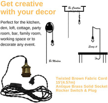 Load image into Gallery viewer, Pendant Light Cord Kit 15'(4.57m) Fexible Twisted Fabric Cord-LA203