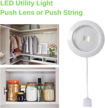 Load image into Gallery viewer, Push Lens or Pull String On/Off LED Utility Light with Bright Warm White LEDs