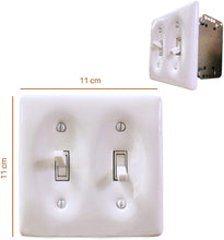 Load image into Gallery viewer, Kiln fired glossy white ceramic porcelain wall plate will accent your bath, spa, or kitchen, or any room where you desire a clean, expensive look that is easy to clean and stays sparkling white forever. A timeless and versatile accent that will prove its durability, high quality and beauty for years to come. Screws Included. Be careful not to over-tighten screws to avoid cracking the plate. Do not use automatic screwdrivers. Electrical Cover Plate size: 2 3/4" x 4 1/2", 6.98cm x 11.43cm.