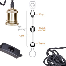 Load image into Gallery viewer, Pendant Light Cord Kit 15'(4.57m) Fexible Twisted Fabric Cord-LA203