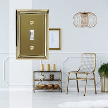 Load image into Gallery viewer, Decorative Contoured Metal "Estate" Bright Brass Wall Plate - 2-200T