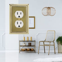 Load image into Gallery viewer, Decorative Contoured Metal "Estate" Bright Brass Wall Plate - 2-200D