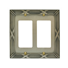 Load image into Gallery viewer, Decorative Bamboo Metal Crossed Pewter Wallplate - 80D