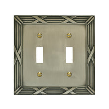 Load image into Gallery viewer, Decorative Bamboo Metal Crossed Pewter Wallplate - 80R