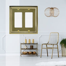 Load image into Gallery viewer, Decorative Contoured Metal "Estate" Bright Brass Wall Plate - 2-200RR