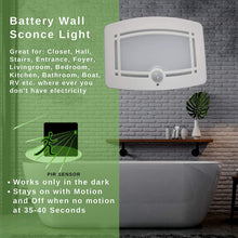 Load image into Gallery viewer, Motion Sensing LED Wall Sconce Battery Operated Utility Light - NLMB6
