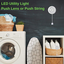 Load image into Gallery viewer, Push Lens or Pull String On/Off LED Utility Light with Bright Warm White LEDs