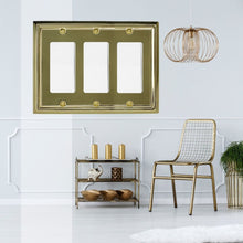 Load image into Gallery viewer, Decorative Contoured Metal "Estate" Bright Brass Wall Plate - 2-200RRR