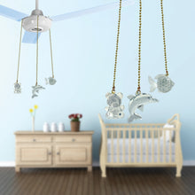 Load image into Gallery viewer, Decorative Acrylic Ceiling Fan Pull Chains for Kids Room, Nursery, bedrooms. Bear, dolphin and fish 3 Pack with Beaded Chain - FA101