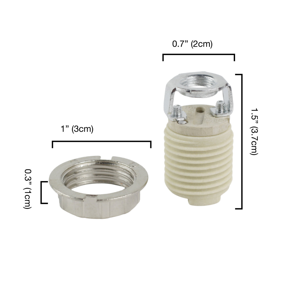 Porcelaine G9 Socket w/ Hickey and Socket Ring LA1156 Wallplate Wares