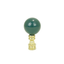 Load image into Gallery viewer, Hunter Green Ceramic with Brass Finial - LA891