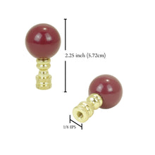 Load image into Gallery viewer, Burgundy Ceramic with Brass Finial - LA892