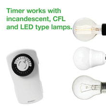 Load image into Gallery viewer, Heavy duty timer with 2 grounded outlets T112