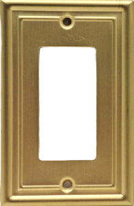 Satin Brass, Satin Gold Wall Plate "Estate", Rocker, Generous Size, 4.9in (12.44cm) x 3.1in (7.87cm) x 02in(0.50cm) Deep_2-190SB