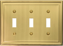 Load image into Gallery viewer, Satin Brass/Satin Gold "Estate" Wallplate, Generous Size, many configurations to choose from- 2-190SB
