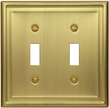 Load image into Gallery viewer, Satin Brass/Satin Gold "Estate" Wallplate, Generous Size, many configurations to choose from- 2-190SB
