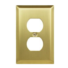 Load image into Gallery viewer, Satin Brass/Satin Gold Contemporary Wallplate, generous size, many configurations to choose from - 2-263SB

