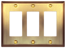 Load image into Gallery viewer, Satin Brass/Satin Gold Contemporary Wallplate, generous size, many configurations to choose from - 2-263SB
