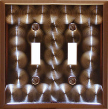 Load image into Gallery viewer, Metal 'Techno' Bronze Wall Plate, single toggle - 2-302T
