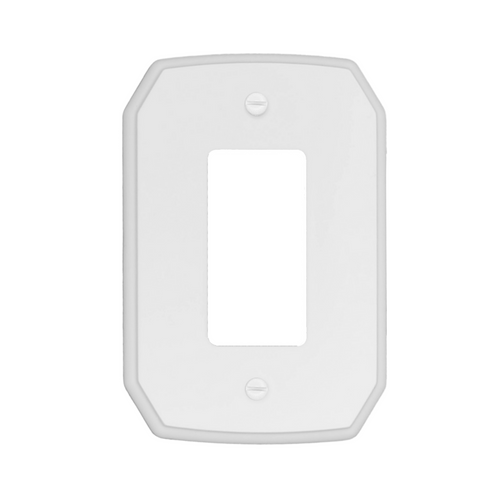 Oversized Classic White Plastic Single RockerWall Plate
