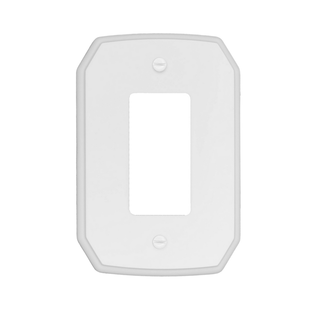 Oversized Classic White Plastic Single RockerWall Plate