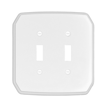 Load image into Gallery viewer, Oversized Classic White Plastic Double Toggle Wall Plate
