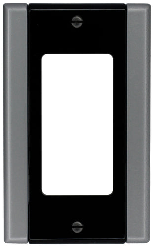 Black w/Satin Nickel Sides 1Rocker Wallplate