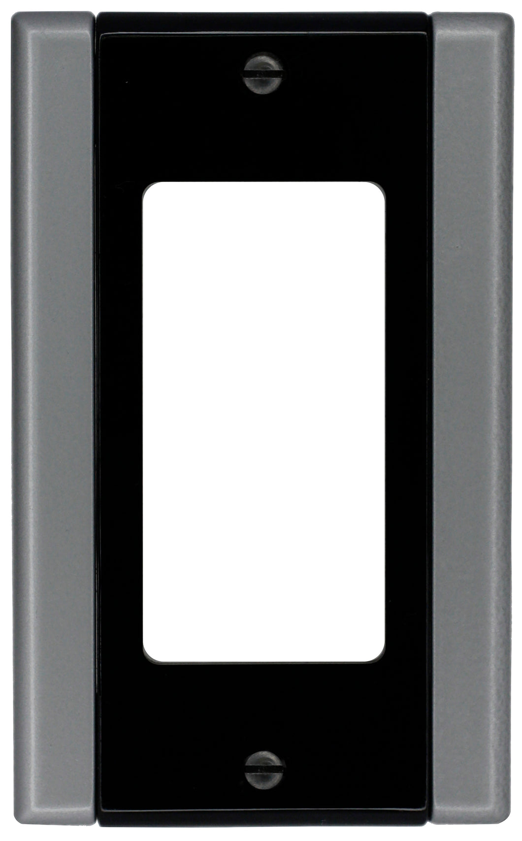 Black w/Satin Nickel Sides 1Rocker Wallplate