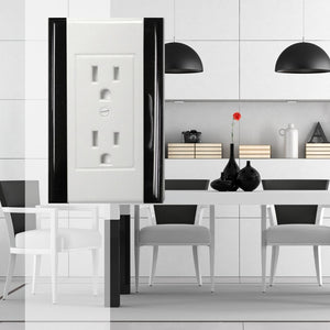 Plastic White with Black Wallplates sides - 10-83D
