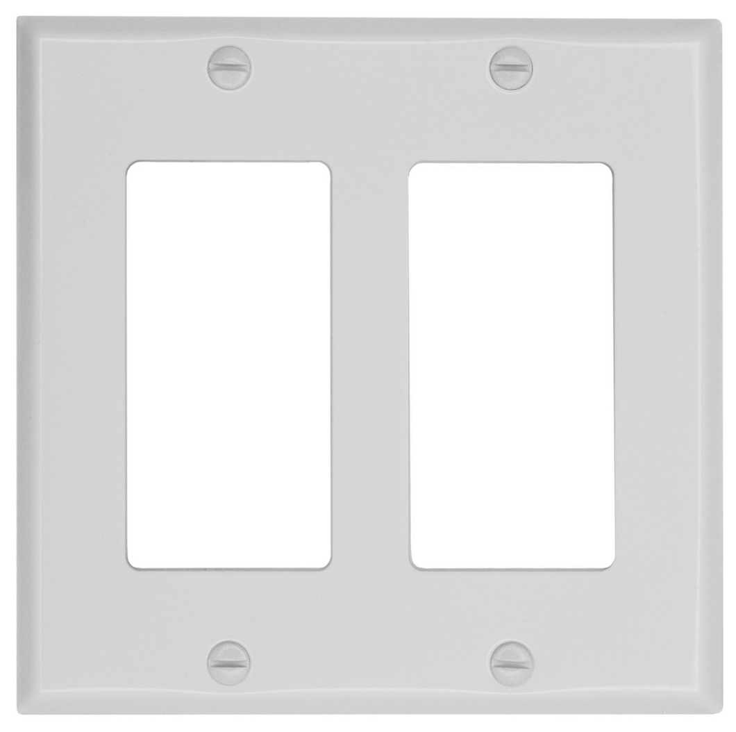White Traditional Metal Wallplate - 2-164RR