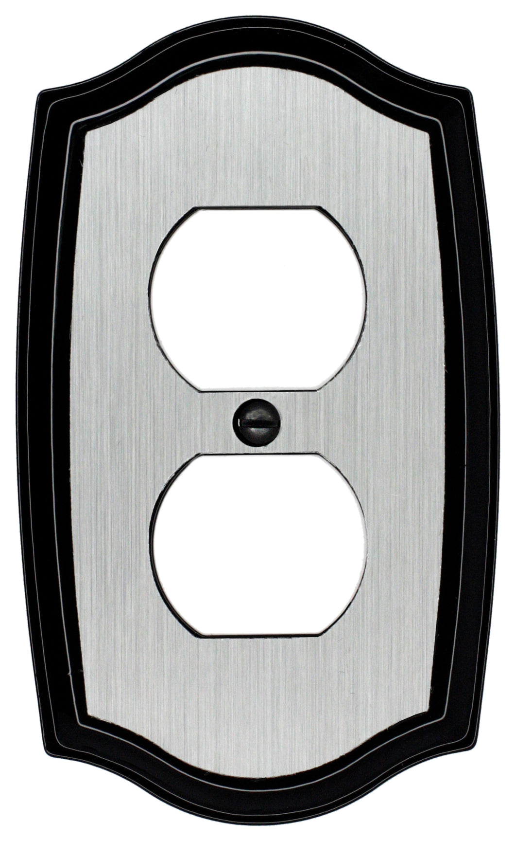 Decorative Metal Brushed Steel on Black Colonial Wallplate - 2-171D