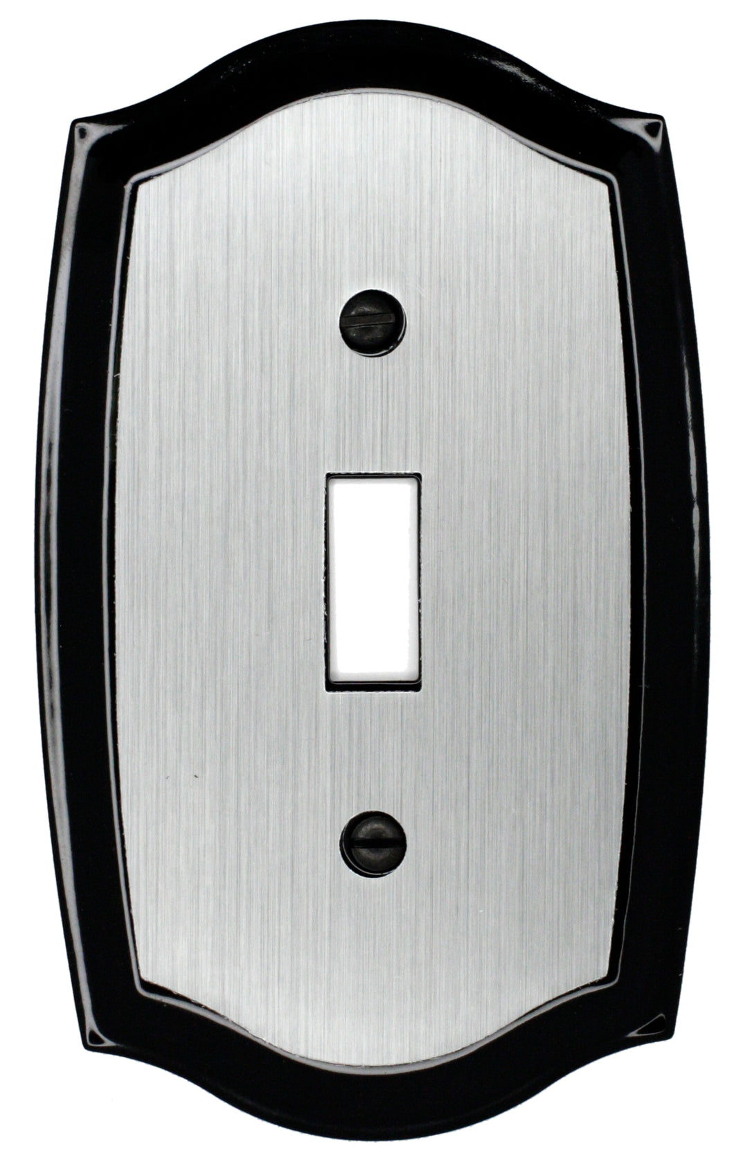 Decorative Metal Brushed Steel on Black Colonial Wallplate - 2-171T