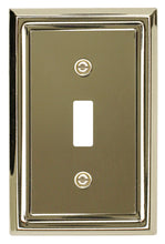 Load image into Gallery viewer, Decorative Contoured Metal &quot;Estate&quot; Bright Brass Single Toggle Wall-plate
