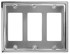 Decorative Metal Polished Chrome "Estate" Wallplate - 2-202R