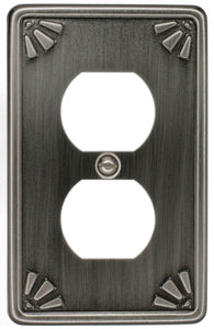 Decorative Contoured Metal "STUDIO PEWWTER" 1Duplex wallplate