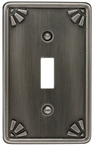 Decorative Contoured Metal "STUDIO PEWWTER" 1Toggle  wallplate