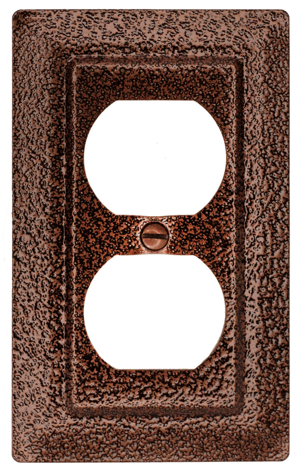 Decorative Metal Weathered Copper-Bronze 1Duplex Wallplate