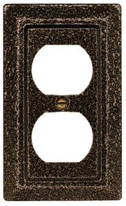 Decorative Metal Weathered Brass 1Duplex Wallplate