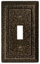 Load image into Gallery viewer, Decorative Metal Weathered Brass Single Toggle wall-plate
