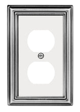 Load image into Gallery viewer, Decorative Metal Estate Satin Nickel 1Duplex w?White Center
