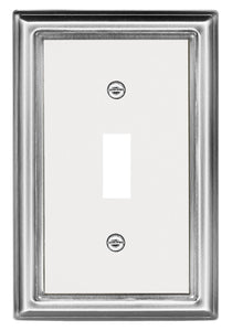 Decorative Metal Estate Satin Nickel 1Toggle w?White Center