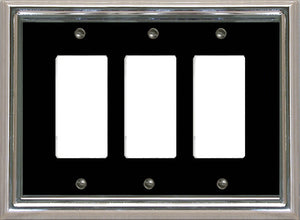 Decorative Metal Estate Chrome w/Black Centre - 2-502RRR