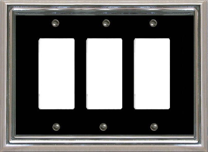 Decorative Metal Estate Chrome w/Black Centre - 2-502RRR