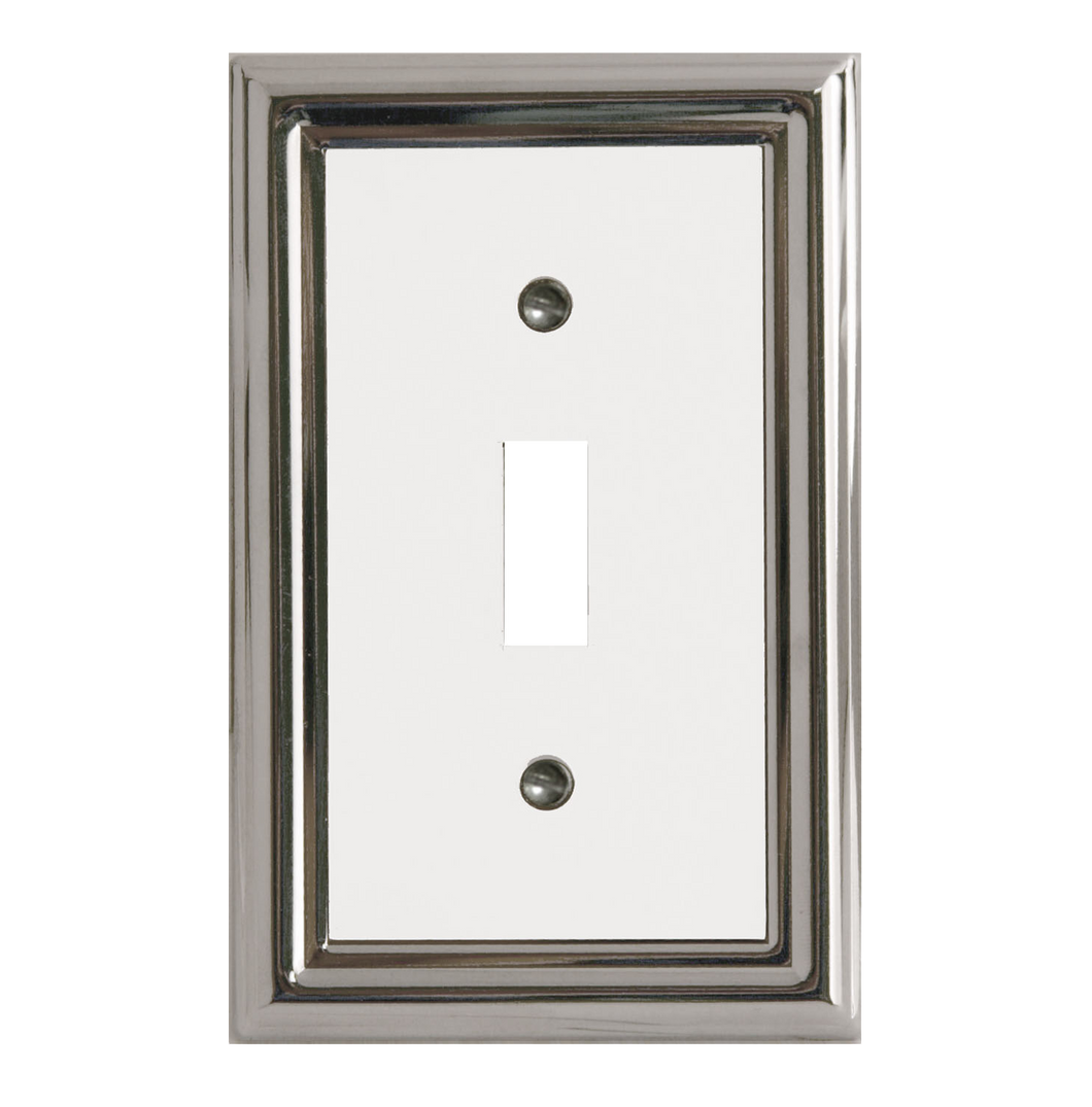 Decorative Metal Estate Chrome w/White Centre Wall Plate - 2-504T