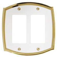 Load image into Gallery viewer, Decorative Brass Wall Plates with White Centre - 2021T
