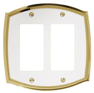 Decorative Brass Wall Plates with White Centre - 2021T