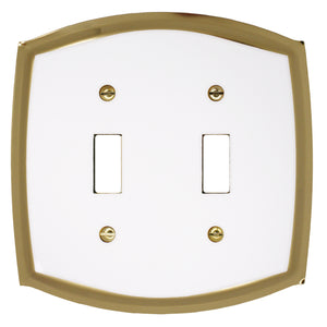 Decorative Brass Wall Plates with White Centre - 2021D