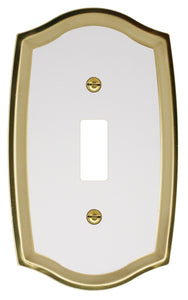 Decorative Brass Wall Plates with White Centre - 2021D